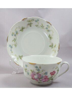 Rosenthal R C Versailles Bavaria Porcelain Cup and Saucer Set Floral Roses